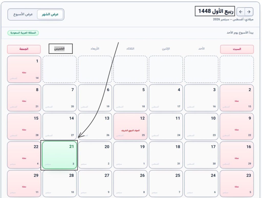 3 سبتمبر 2026 كم يوافق هجري