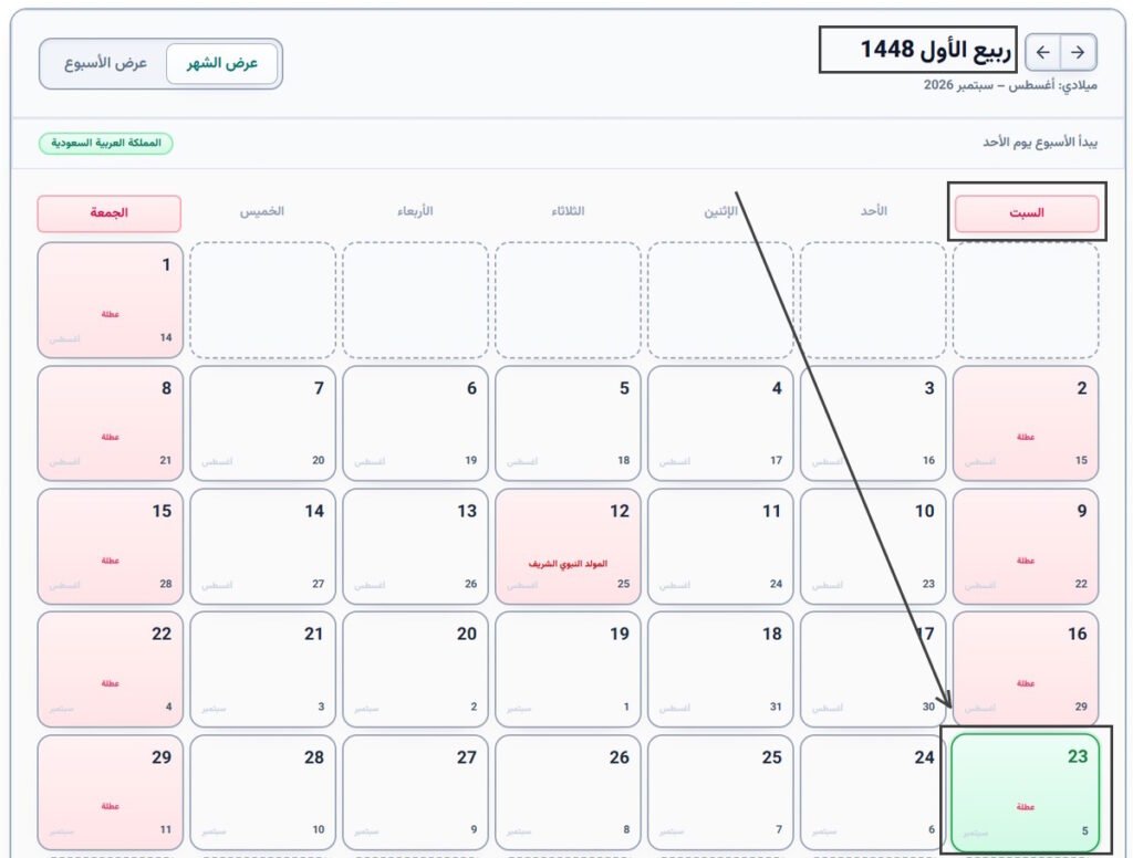 5 سبتمبر 2026 كم يوافق هجري